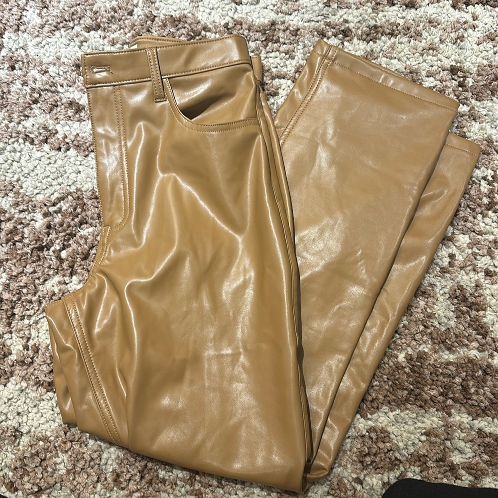 Abercrombie Vegan Leather Brown Pants